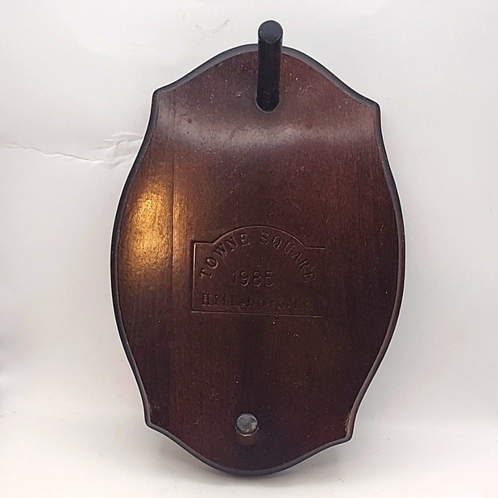 Vintage 1985 Town Square Hilsboro, Tx Wood Wall Hanger